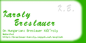 karoly breslauer business card